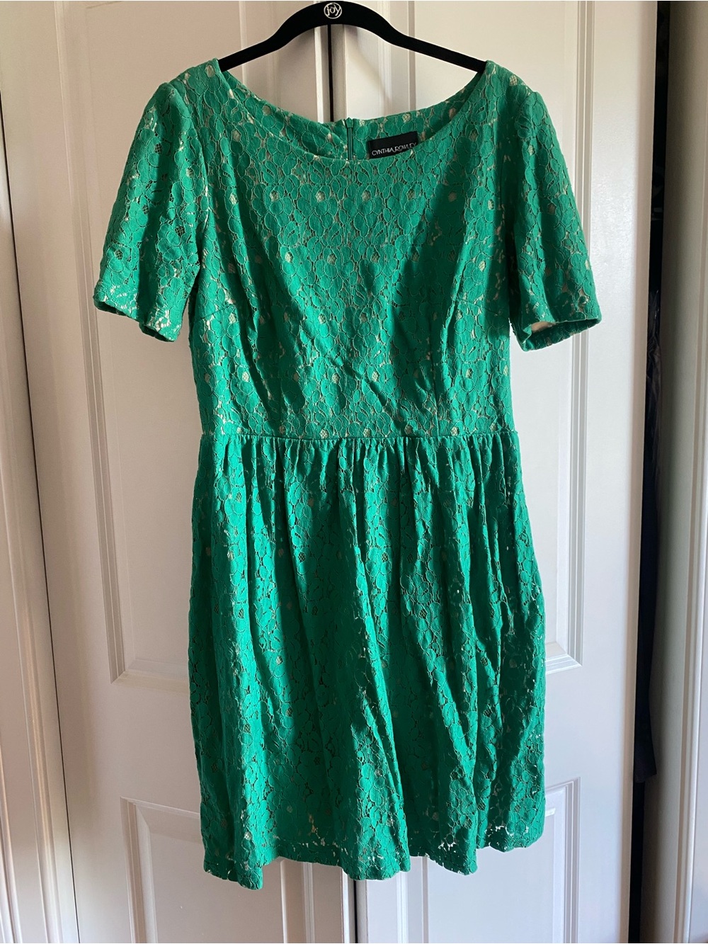 Cynthia Rowley Green Lace Fit & Flare Dress